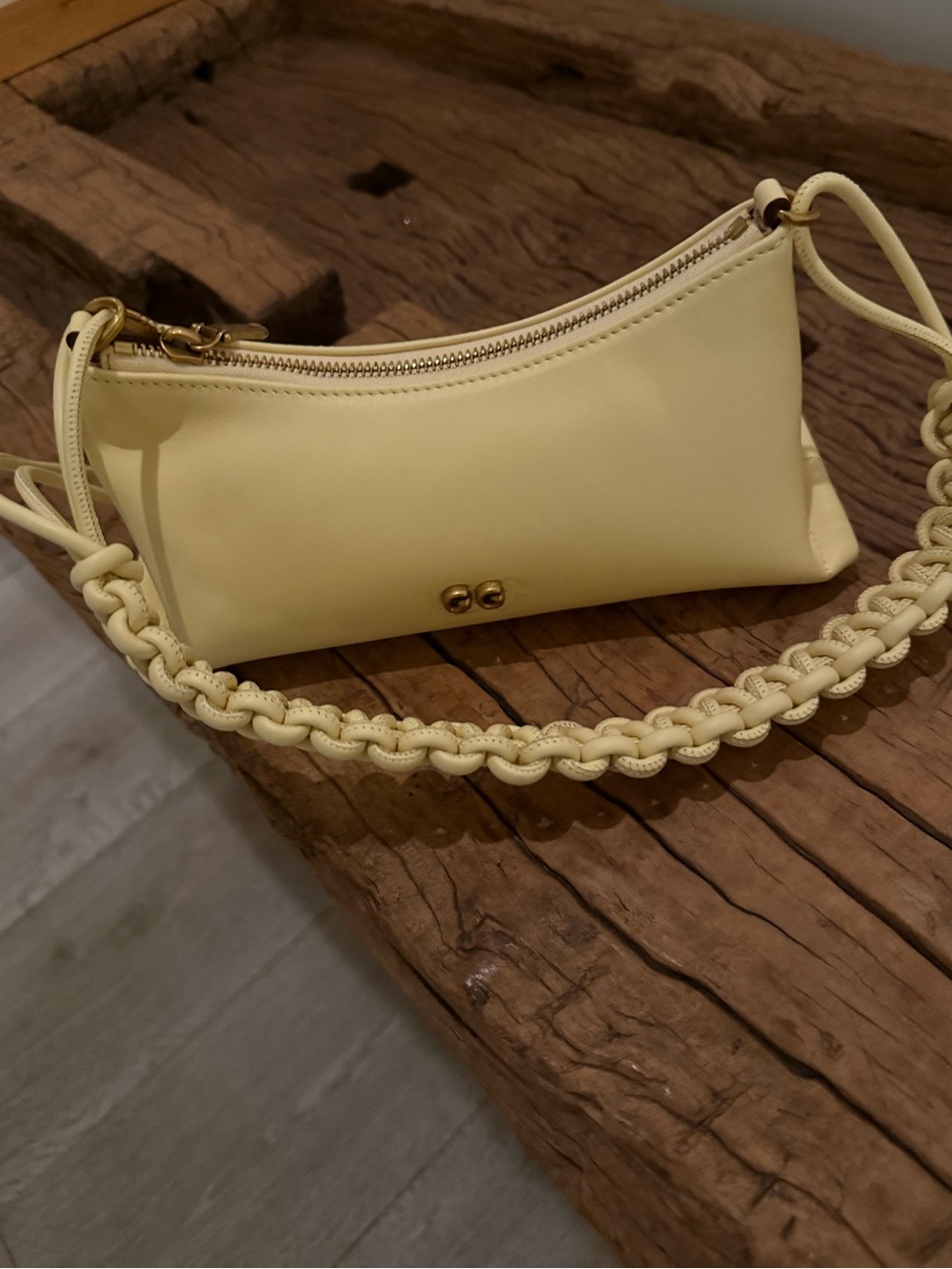 CULT GAIA Yellow Shoulder Bag with Braided Strap - Picture 7 of 12